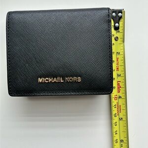 Michael Kors Black Card Holder with Gold Logo